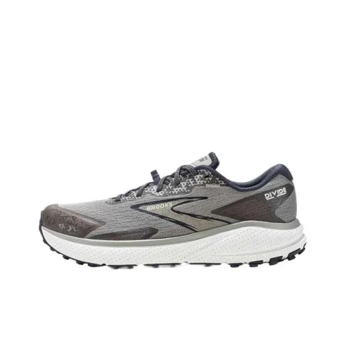 Brooks Divide Cushioned Wear Resistant Breathable Low Top Running Shoes Men's Taupe Gray