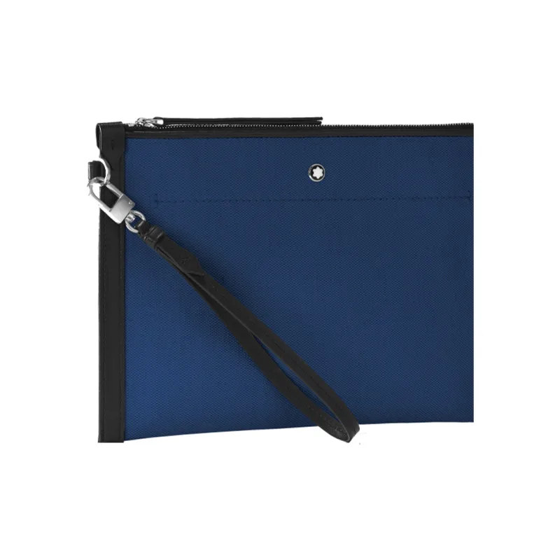 MONTBLANC Fabric With Leather Trim Clutch Men's Blue-2
