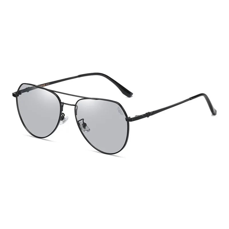 Thunder Pailong Alloy Aviator Sunglasses Unisex Black Gray Gold-5