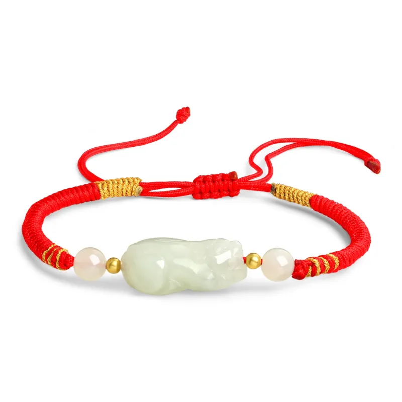 Lao Feng Xiang Hetian Jade Bracelet Sterling Silver White Jade/Pale Greenish White Jade Unisex-0