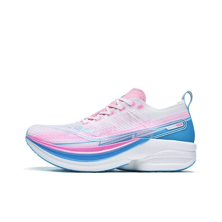 DUANGOU Cushioning Support Abrasion Resistant Slip Resistant Low Top Marathon Running Shoes Unisex Blue Pink Mismatched-3