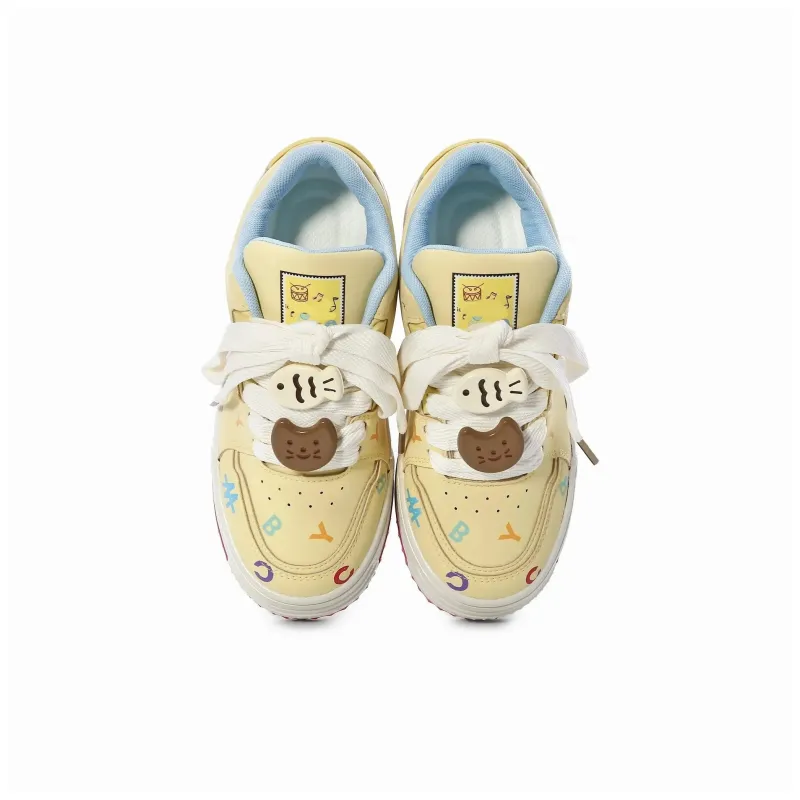 7 SEVFUN Wear resistant And Lightweight Low Top Skateboard Shoes Women's Yellow-12