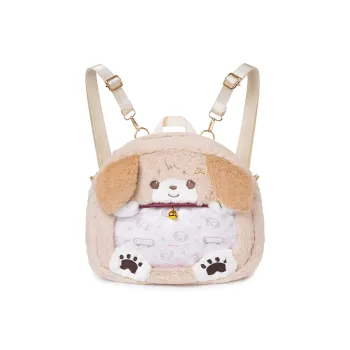RIZHI STORE Rabbit Fur Backpack Medium Size Unisex Golden Retriever Ita Bag