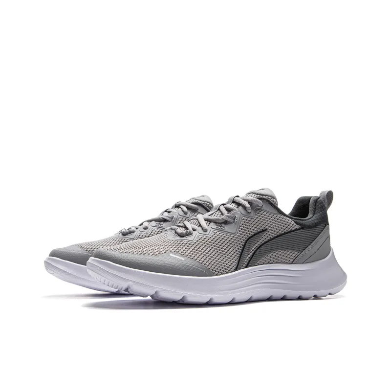LiNing Feather Shock Absorbers Slip Resistant, Abrasion Resistant, Lightweight Low Top Casual Running Shoes Men's Gray-2
