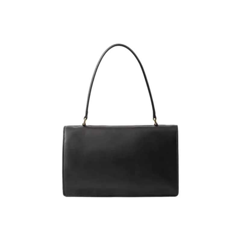PRADA Cow Leather Handbag Medium Size Women's Black-2