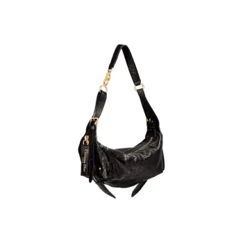 DIOR Cow Leather Shoulder Bag Small Size Women's Black
