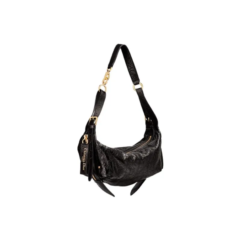 DIOR Cow Leather Shoulder Bag Small Size Women's Black-0