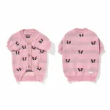 Bowknot Jacquard Cardigan-Pink XS