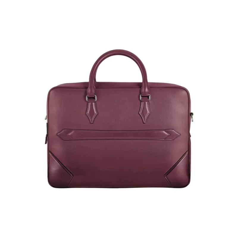 MONTBLANC Meisterstuck Grain Cow Leather Briefcases Unisex Black With Galen Color-2