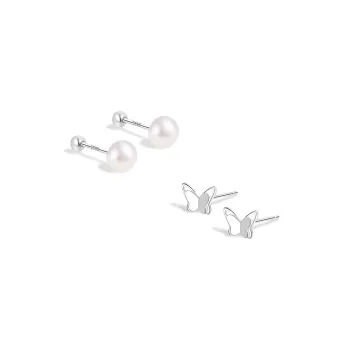 BLANK IN BLANK S 999 Fine Silver Stud Earrings Women's