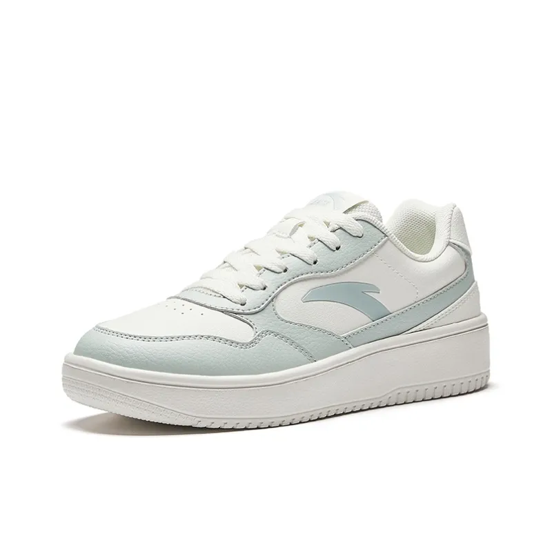 Anta Anti-Slip Wear-Resistant Low-Top Skateboard Shoes Women's White Blue-1
