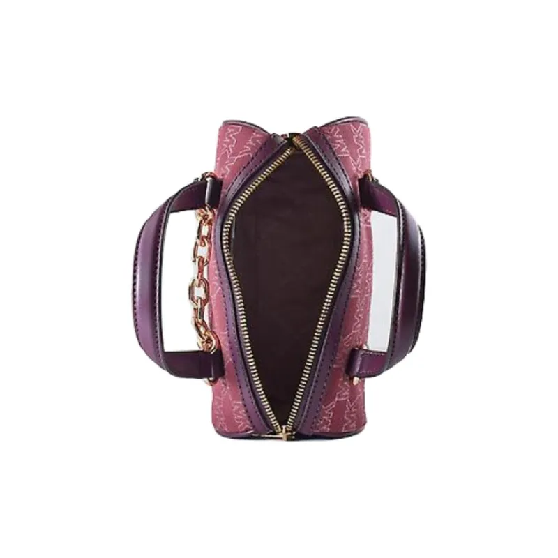 MICHAEL KORS Fabric+Artificial Leather Handbag, Crossbody Bag Small Size Women's Dark Purple Red-3