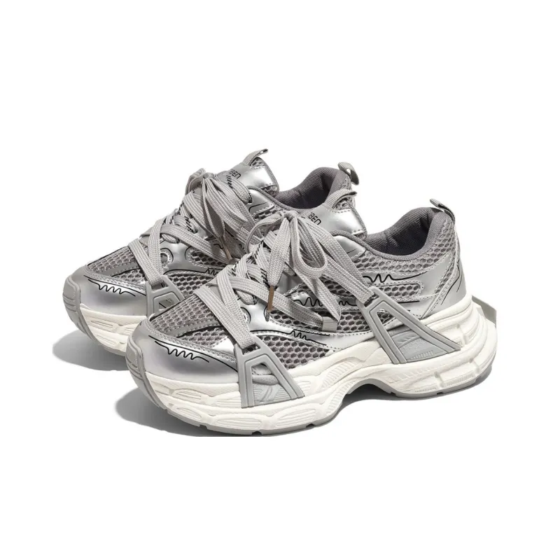 RENBEN Breathable Lightweight Height Increasing Low-Top Chunky Sneakers Women's-11