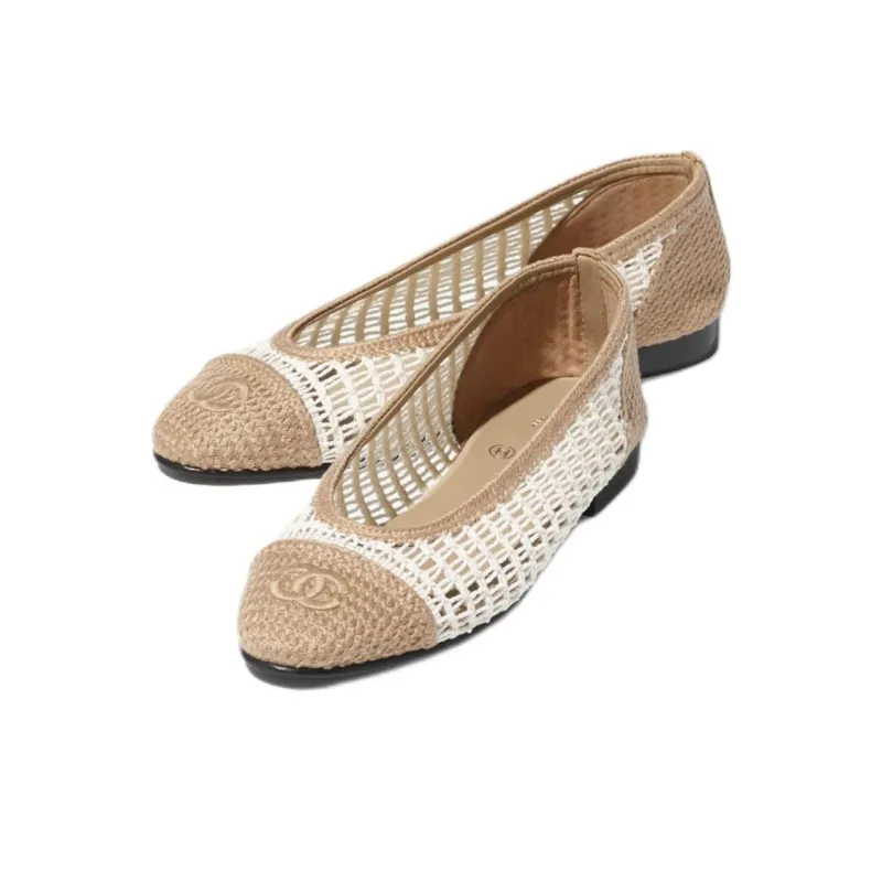 CHANEL Casual Single Shoes Women's White Beige-3