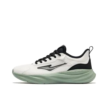 Erke Cushioning Lightweight Rebound Low Top Casual Running Shoes Men's Microcrystal White/Jet Black Jade Green