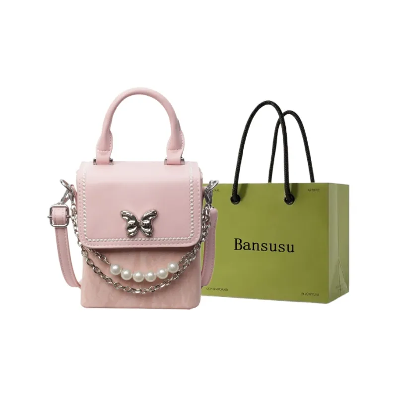 Bansusu Pu Small Square Bag, Shoulder Bag, Crossbody Bag, Handbag Regular Women's Ecru/Silver/Blue/Black/Pink-15
