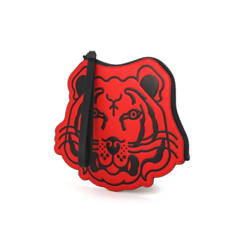 KENZO Leather Clutch Men's Red & Black-1