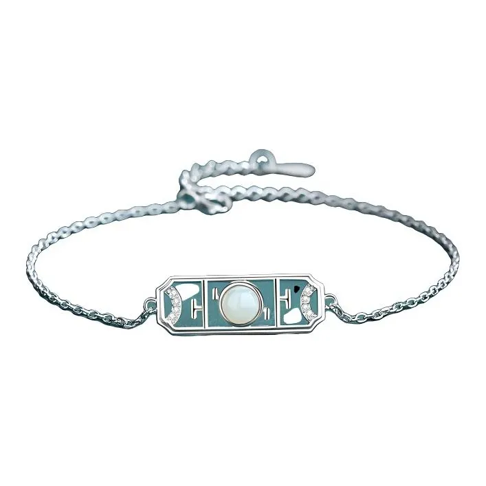 Andaozi Hetian Jade Bracelets Pale Greenish White Jade Women's-4