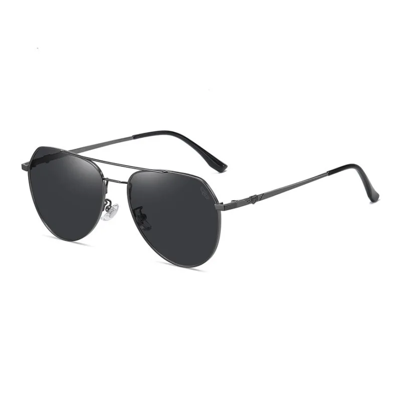 Thunder Pailong Alloy Aviator Sunglasses Unisex Black Gray Gold-4