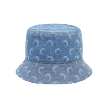Marine Serre Cotton Fabric Bucket Hats Women's Blue