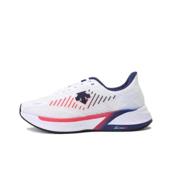 DESCENTE Anti Slip Wear Resistant Low Top Running Shoes Unisex White Red