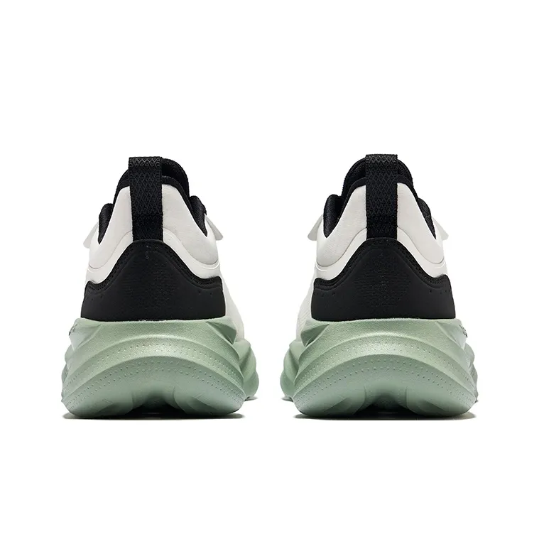Erke Cushioning Lightweight Rebound Low Top Casual Running Shoes Men's Microcrystal White/Jet Black Jade Green-3