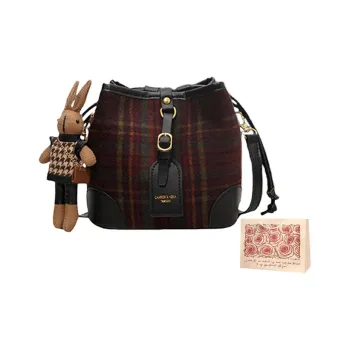 Rainbow Girl PU Crossbody Bag Shoulder Bag Bucket Bag Women's Green/Coffee/Red