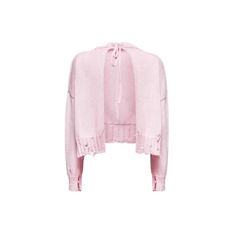 MARNI Distressed Knitted Slef Tied Crewneck Jumper-1