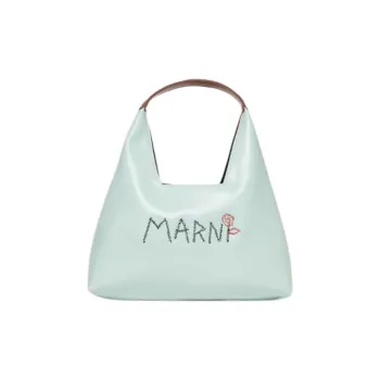 MARNI Logo Embroidered Open Top Shoulder Bag