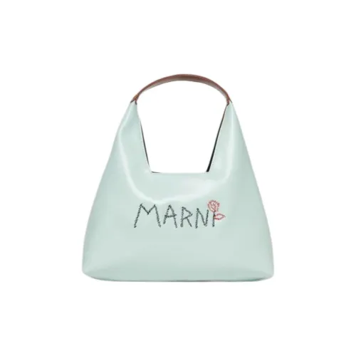 MARNI Logo Embroidered Open Top Shoulder Bag