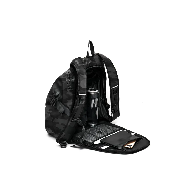 Kawasaki Fabric Backpack Luggage Bag Regular Unisex Black/Gray/Camouflage-19
