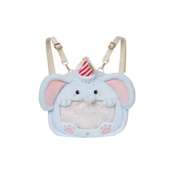 RIZHI STORE Cartoon Small Animal Premium Fleece Plush Crossbody Bag Backpack Regular Women's Little Elephant
