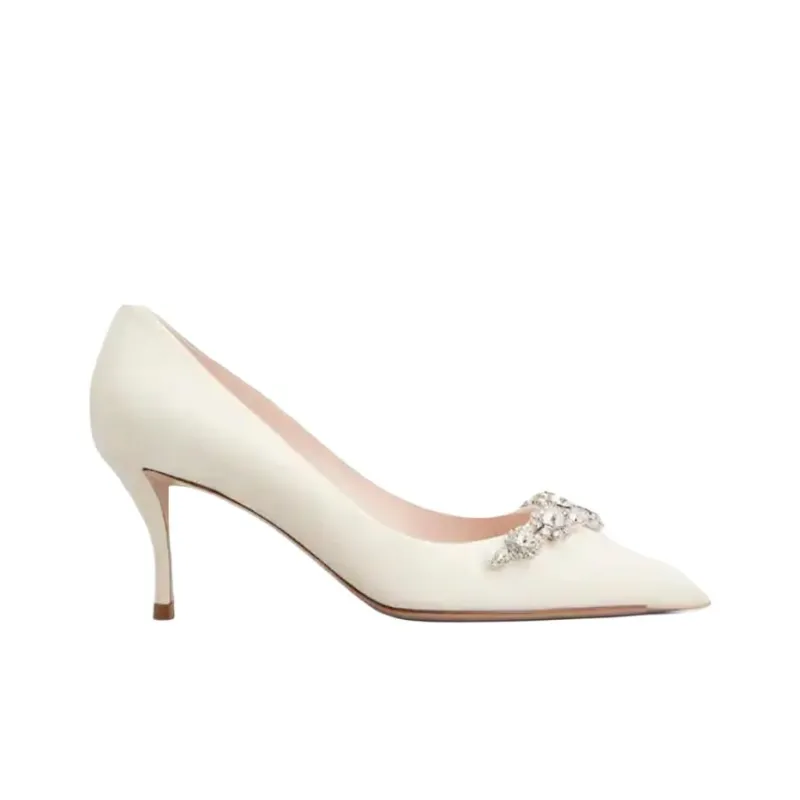 Roger Vivier Efflorescence Slim Heel High Heels 6.5cm Women's Ecru-1