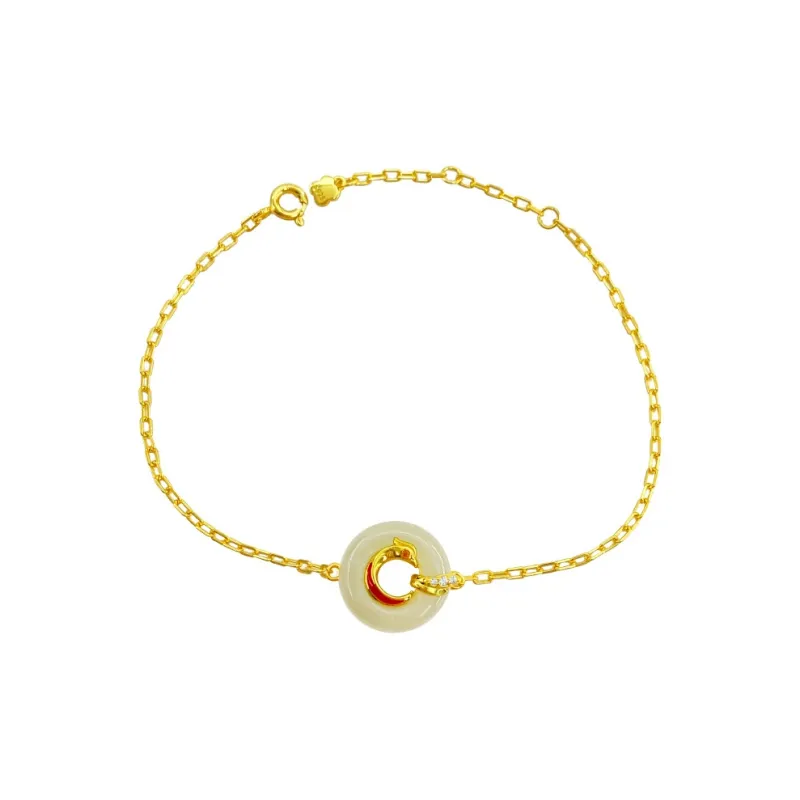 Andaozi Hetian Jade Bracelets Pale Greenish White Jade Women's-0