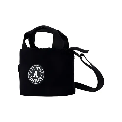 Anta Life Collection Sherpa Bucket Bag Handbag Shoulder Bag Crossbody Bag Regular Women's Black