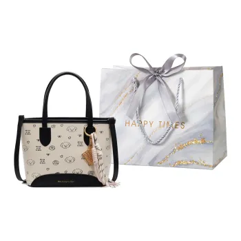 Miss Angel PU Portable Crossbody Bag Shoulder Bag Women's Black Khaki Pink Color Blocking
