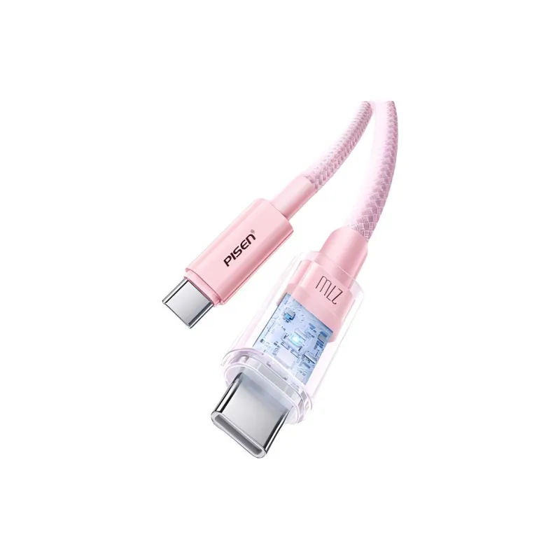 PISEN Fast Charging Cable LT CC16 1200 2m 1 to 1 Type C To Type C Transparent Plug Cables-3