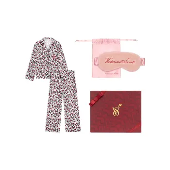 Victoria's Secret Pajama Set Box Women's White All Over Print