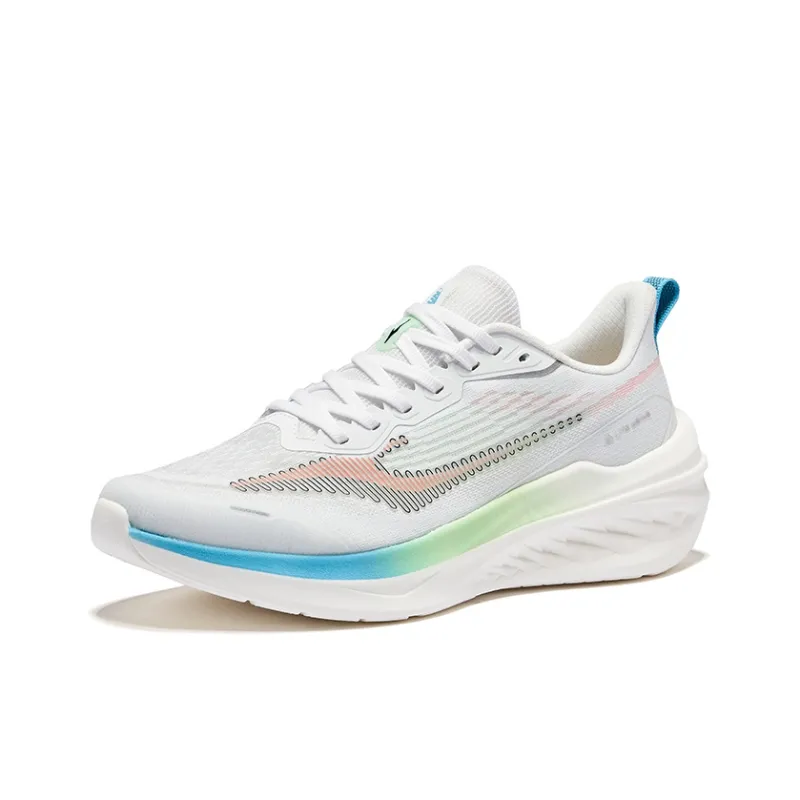 Erke Speedrun 3.0 Cushioning Rebound Low-Top Casual Running Shoes Men's Erke White Fluorescent Lipstick Orange-2