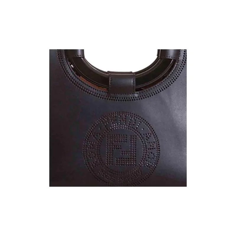 FENDI Calfskin One Shoulder Handbags Small Size Women's Black-3