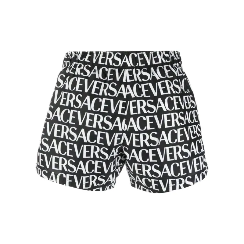 VERSACE Logo Printed Drawstring Swim Shorts-3