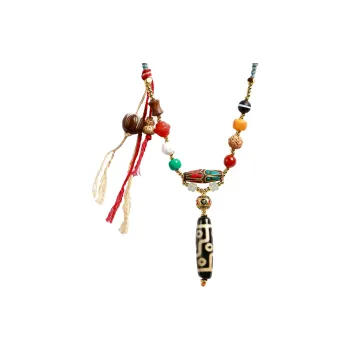 Artisan Lock Heart Jade Agate Necklaces Unisex