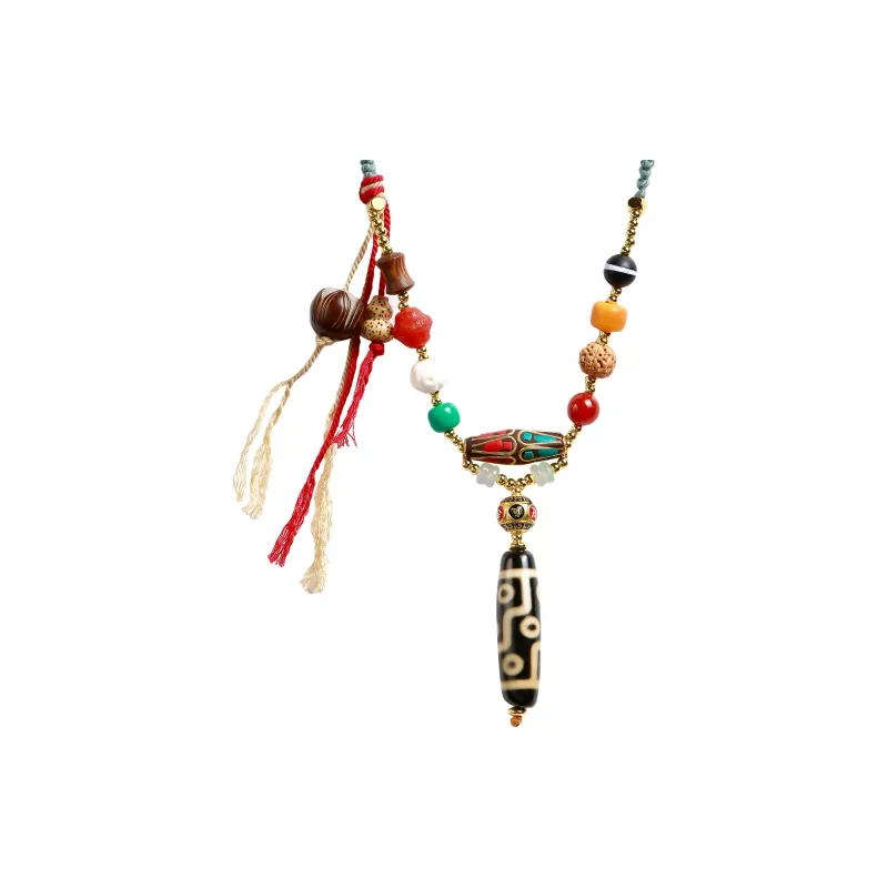 Artisan Lock Heart Jade Agate Necklaces Unisex-0