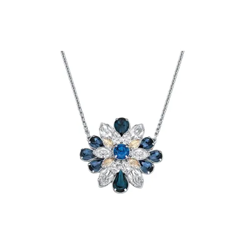 Swarovski Crystal Alloy Gold Plated Silver Plated Necklaces Unisex Silver
