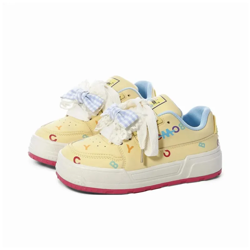 7 SEVFUN Wear resistant And Lightweight Low Top Skateboard Shoes Women's Yellow-23