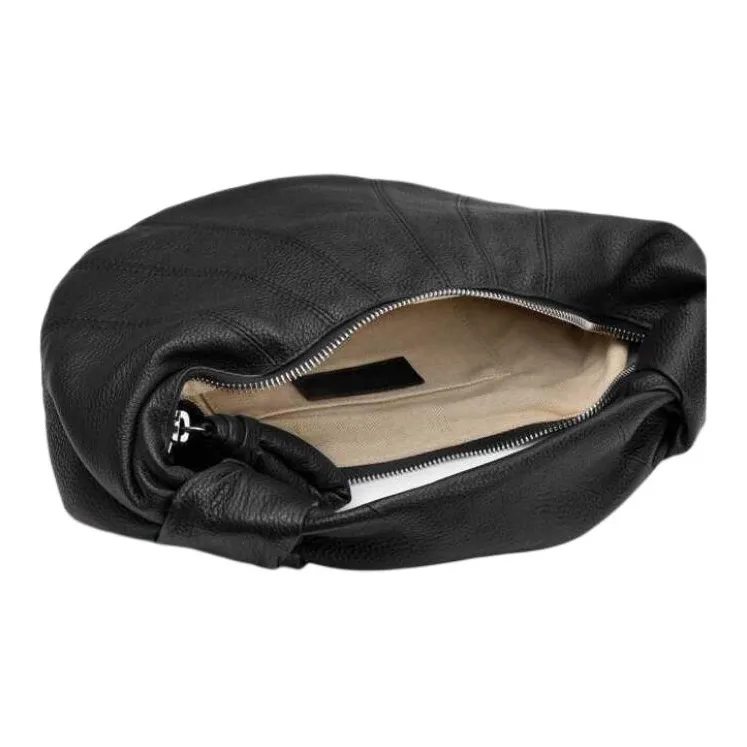 Lemaire Croissant Series Cow Leather Dumpling Bag, Croissant Bag, Shoulder Bag Mini Women's Black-2