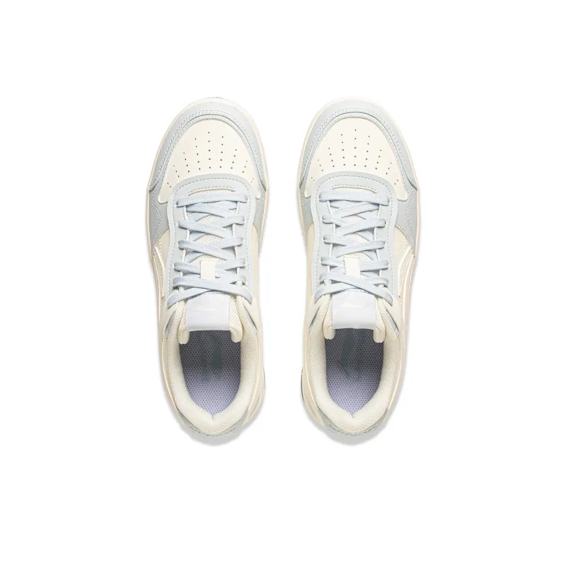 LiNing Tianji Slip Resistant Cushioning Abrasion Resistant Lightweight Low Top Skateboard Shoes Women's White Blue-3