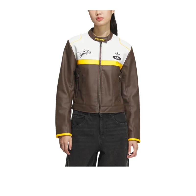 Adidas Originals Jackets Coats Women's Brown/White-1