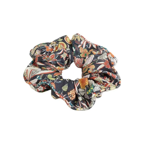 HERMES Silk Hair Ties Women's Marine Blue
