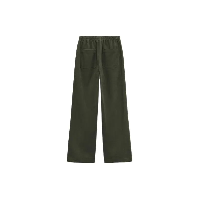 ZARA Casual Pants Women's Khaki Green-1